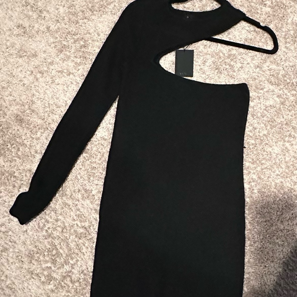NBD Black One-Shoulder Dress